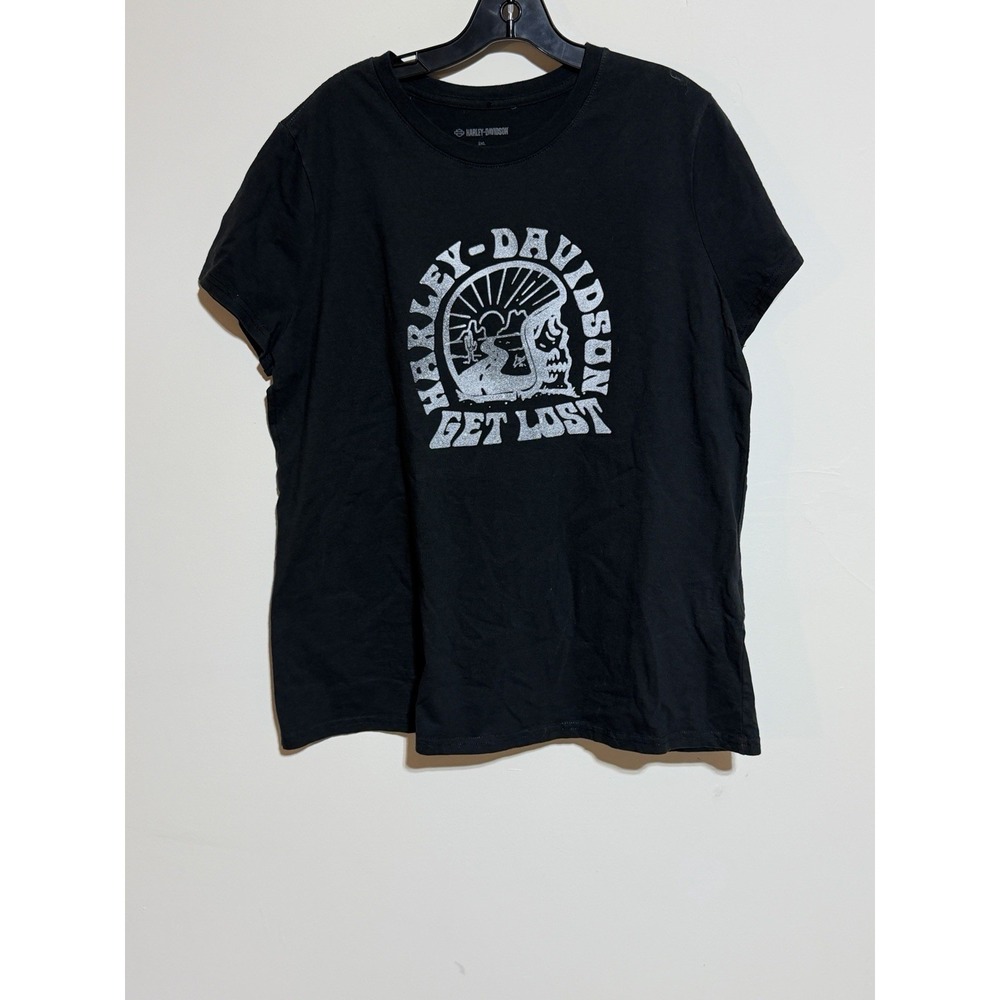 "Harley Davidson Get Lost" Women's Tee Size 2XL Wild Prairie HD 2-sided Graphic